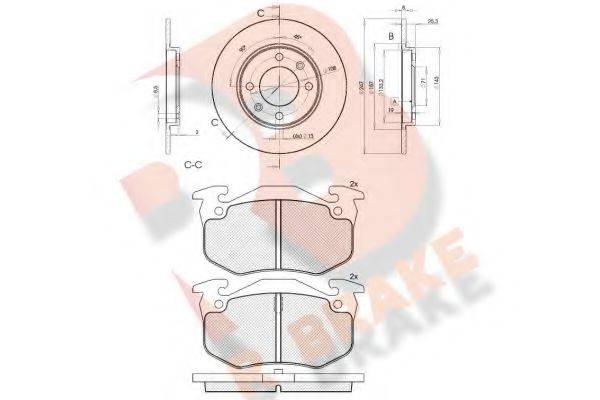 R BRAKE 3R06494247 Комплект гальм, дисковий гальмівний механізм