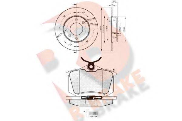 R BRAKE 3R06974746 Комплект гальм, дисковий гальмівний механізм