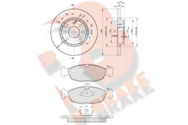 R BRAKE 3R08589046 Комплект гальм, дисковий гальмівний механізм