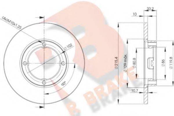 R BRAKE 78RBD21160 гальмівний диск