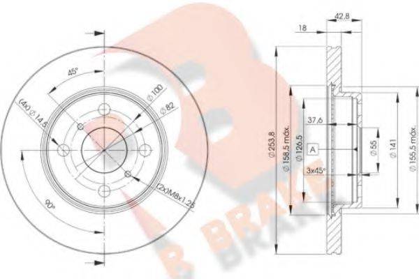 R BRAKE 78RBD21608 гальмівний диск