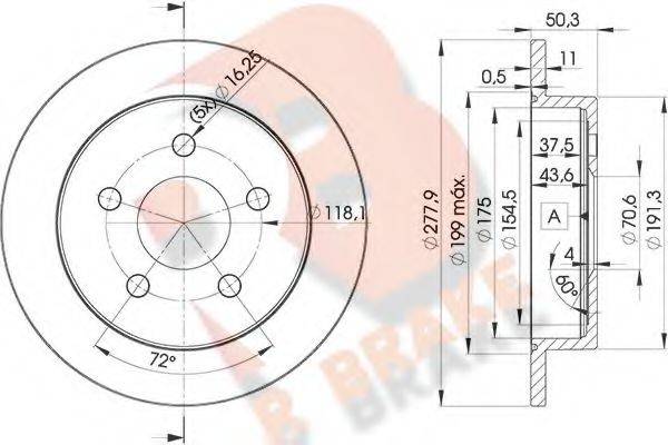 R BRAKE 78RBD22058 гальмівний диск