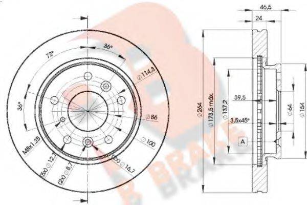 R BRAKE 78RBD23260 гальмівний диск