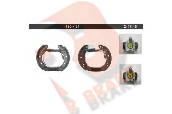 R BRAKE 79RBKT0091 Комплект гальмівних колодок