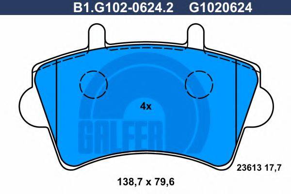 GALFER B1G10206242 Комплект гальмівних колодок, дискове гальмо