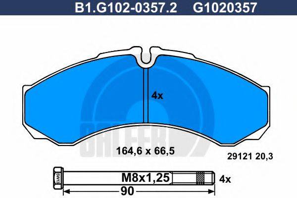 GALFER B1G10203572 Комплект гальмівних колодок, дискове гальмо