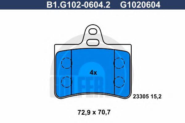 GALFER B1G10206042 Комплект гальмівних колодок, дискове гальмо