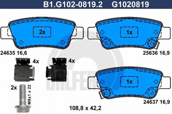 GALFER B1G10208192 Комплект гальмівних колодок, дискове гальмо