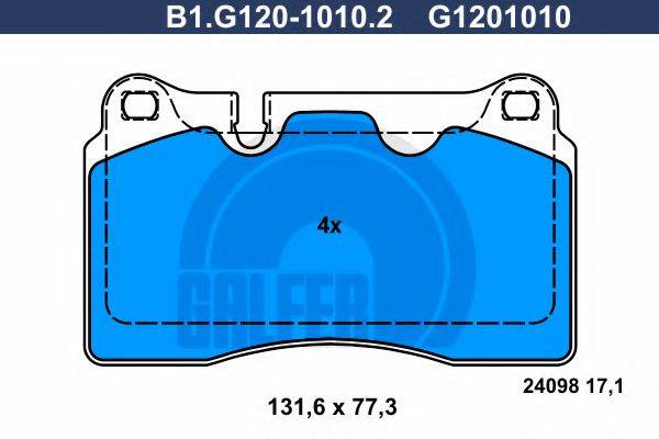 GALFER B1G12010102 Комплект гальмівних колодок, дискове гальмо