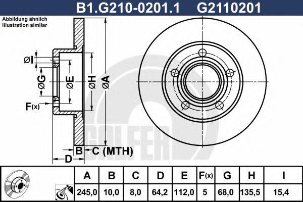 GALFER B1G21002011 гальмівний диск