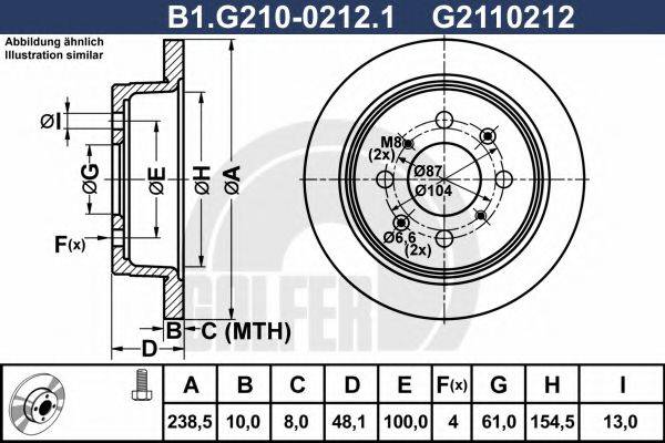 GALFER B1G21002121 гальмівний диск