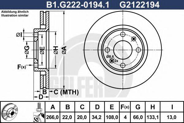 GALFER B1G22201941 гальмівний диск