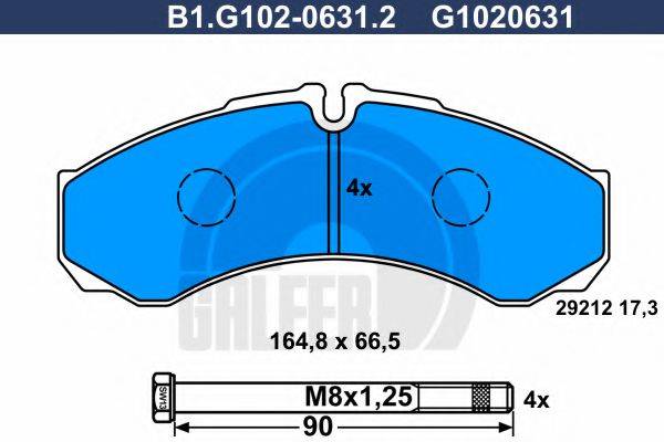 GALFER B1G10206312 Комплект гальмівних колодок, дискове гальмо