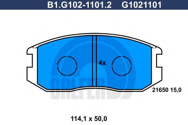 GALFER B1G10211012 Комплект гальмівних колодок, дискове гальмо