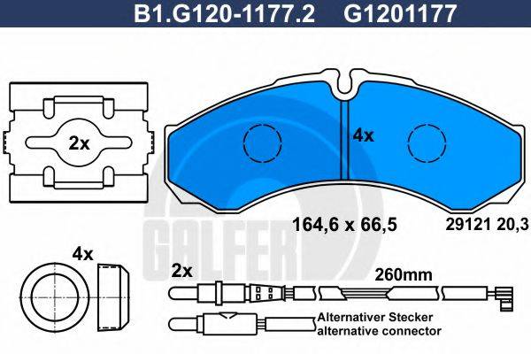 GALFER B1G12011772 Комплект гальмівних колодок, дискове гальмо