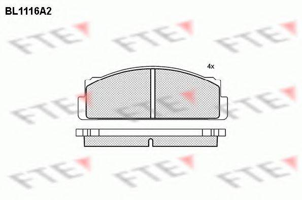 FTE BL1116A2 Комплект гальмівних колодок, дискове гальмо