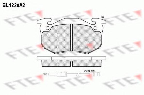 FTE BL1229A2 Комплект гальмівних колодок, дискове гальмо