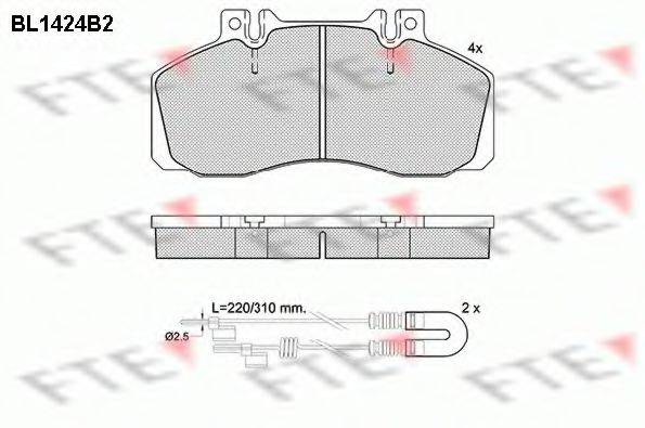 FTE BL1424B2 Комплект гальмівних колодок, дискове гальмо