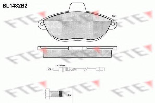 FTE BL1482B2 Комплект гальмівних колодок, дискове гальмо