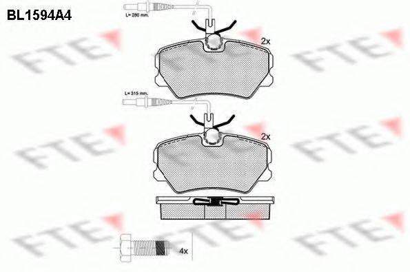 FTE BL1594A4 Комплект гальмівних колодок, дискове гальмо