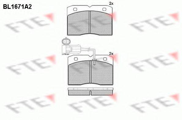 FTE BL1671A2 Комплект гальмівних колодок, дискове гальмо