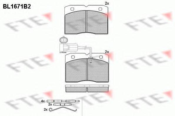 FTE BL1671B2 Комплект гальмівних колодок, дискове гальмо