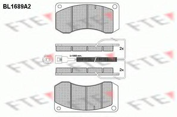 FTE BL1689A2 Комплект гальмівних колодок, дискове гальмо