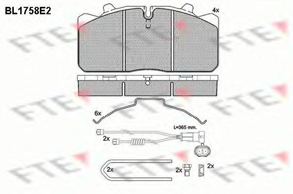 FTE BL1758E2 Комплект гальмівних колодок, дискове гальмо