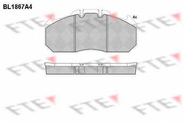 FTE BL1867A4 Комплект гальмівних колодок, дискове гальмо