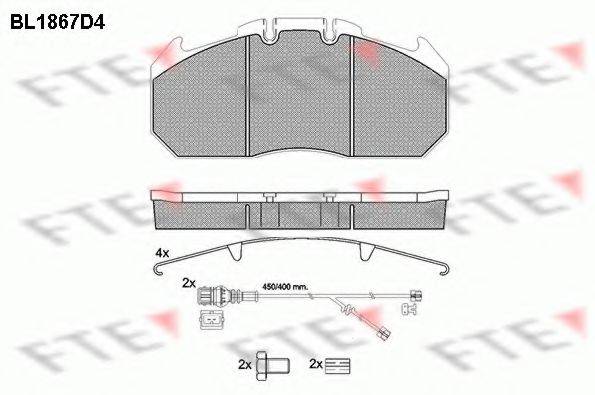 FTE BL1867D4 Комплект гальмівних колодок, дискове гальмо