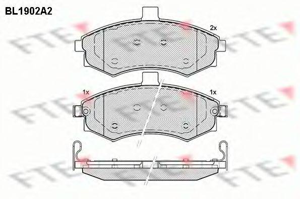 FTE BL1902A2 Комплект гальмівних колодок, дискове гальмо