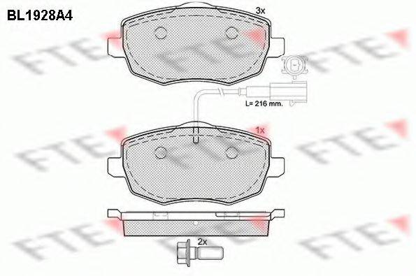 FTE BL1928A4 Комплект гальмівних колодок, дискове гальмо