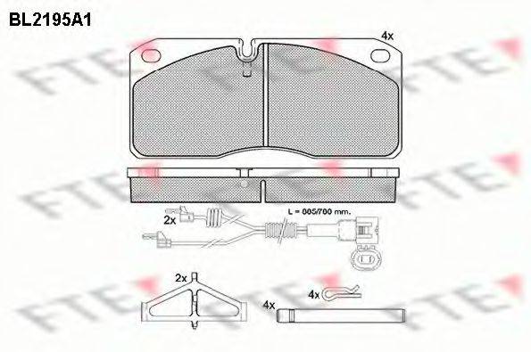 FTE BL2195A1 Комплект гальмівних колодок, дискове гальмо