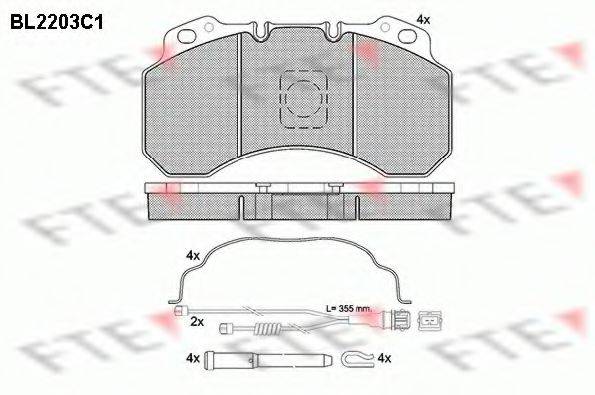 FTE BL2203C1 Комплект гальмівних колодок, дискове гальмо