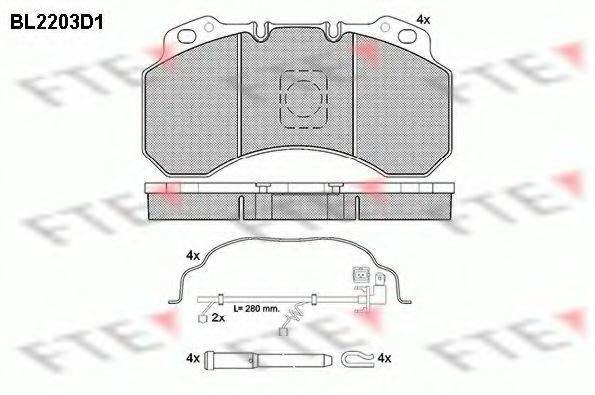 FTE BL2203D1 Комплект гальмівних колодок, дискове гальмо