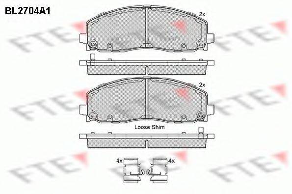 FTE BL2704A1 Комплект гальмівних колодок, дискове гальмо