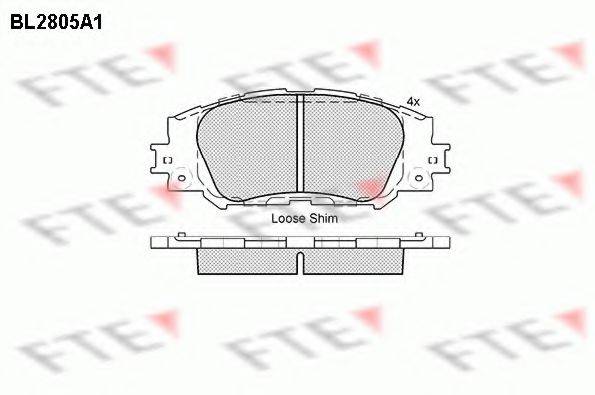 FTE BL2805A1 Комплект гальмівних колодок, дискове гальмо