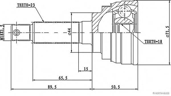 HERTH+BUSS JAKOPARTS J2828005 Шарнірний комплект, приводний вал