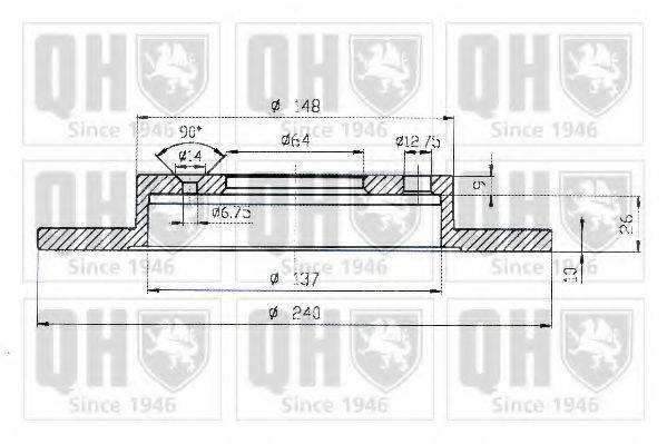 QUINTON HAZELL BDC3760 гальмівний диск