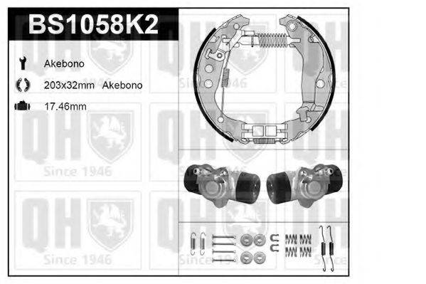 QUINTON HAZELL BS1058K2 Комплект гальм, барабанний гальмівний механізм