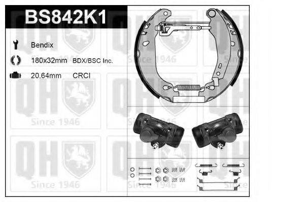 QUINTON HAZELL BS842K1 Комплект гальм, барабанний гальмівний механізм