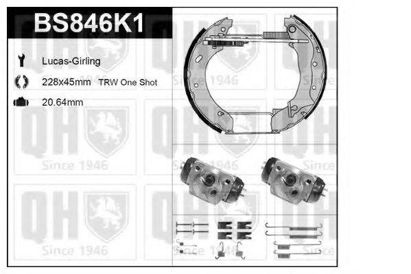 QUINTON HAZELL BS846K1 Комплект гальм, барабанний гальмівний механізм