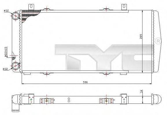 TYC 7320002 Радіатор, охолодження двигуна