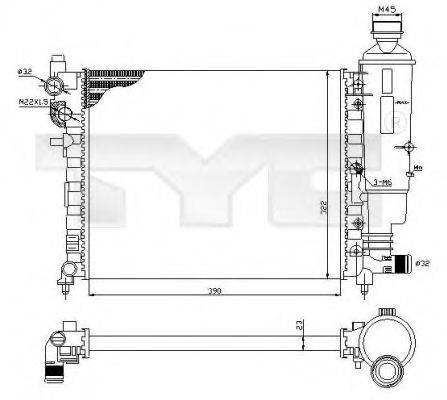 TYC 7050032 Радіатор, охолодження двигуна