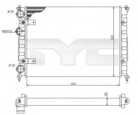 TYC 7310004 Радіатор, охолодження двигуна