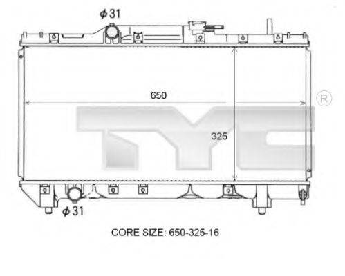 TYC 7360097 Радіатор, охолодження двигуна