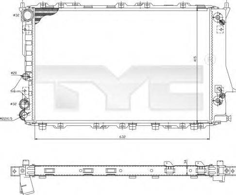 TYC 7020026R Радіатор, охолодження двигуна