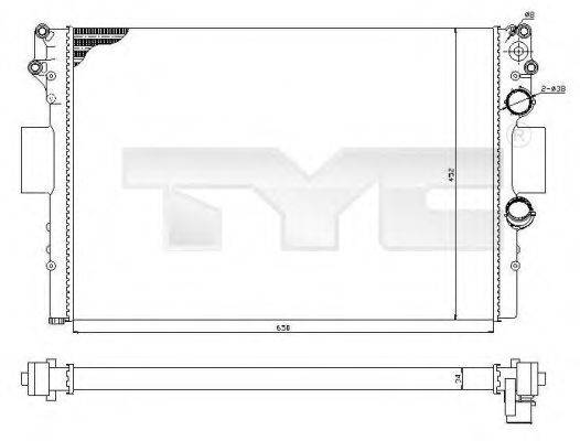 TYC 7150001R Радіатор, охолодження двигуна