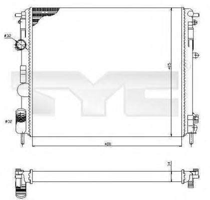 TYC 7280053 Радіатор, охолодження двигуна