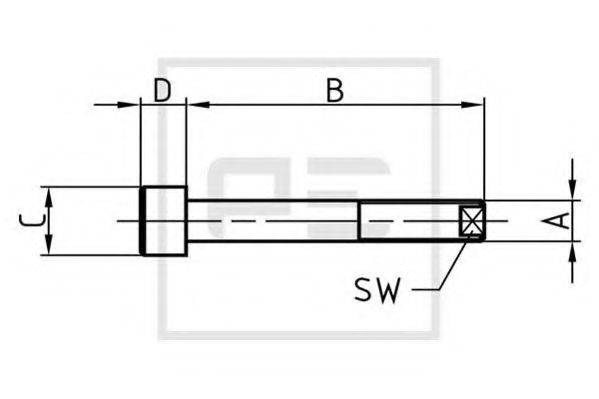 PE AUTOMOTIVE 01556500A Центровий болт ресори